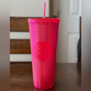 Starbucks Ruby Pink Studded Tumbler Cold Cup Venti 24oz